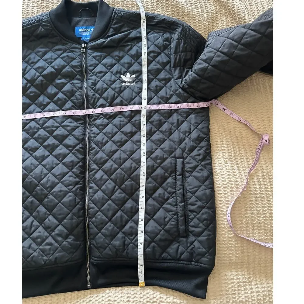 adidas Originals Quilted Bomber Jacket Black‎ Trefoil Men's XL AB7862